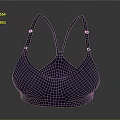 Comfortable Dark Blue Sports Bra With Crisscross Straps And Metal Clasps For Everyday Use