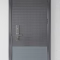 Modern Hinged Doors With Three Unique Panel Designs And Dark Finishes 3d model