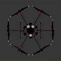 Black And Red Multi Rotor Drone Design With Propellers And Landing Gear