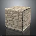 Wooden Stone Cube Decorative Item With Natural Wall Texture And Solid Build 3d model
