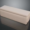 Beige Upholstered Storage Bench With Simple Modern Design And Soft Padded Seat