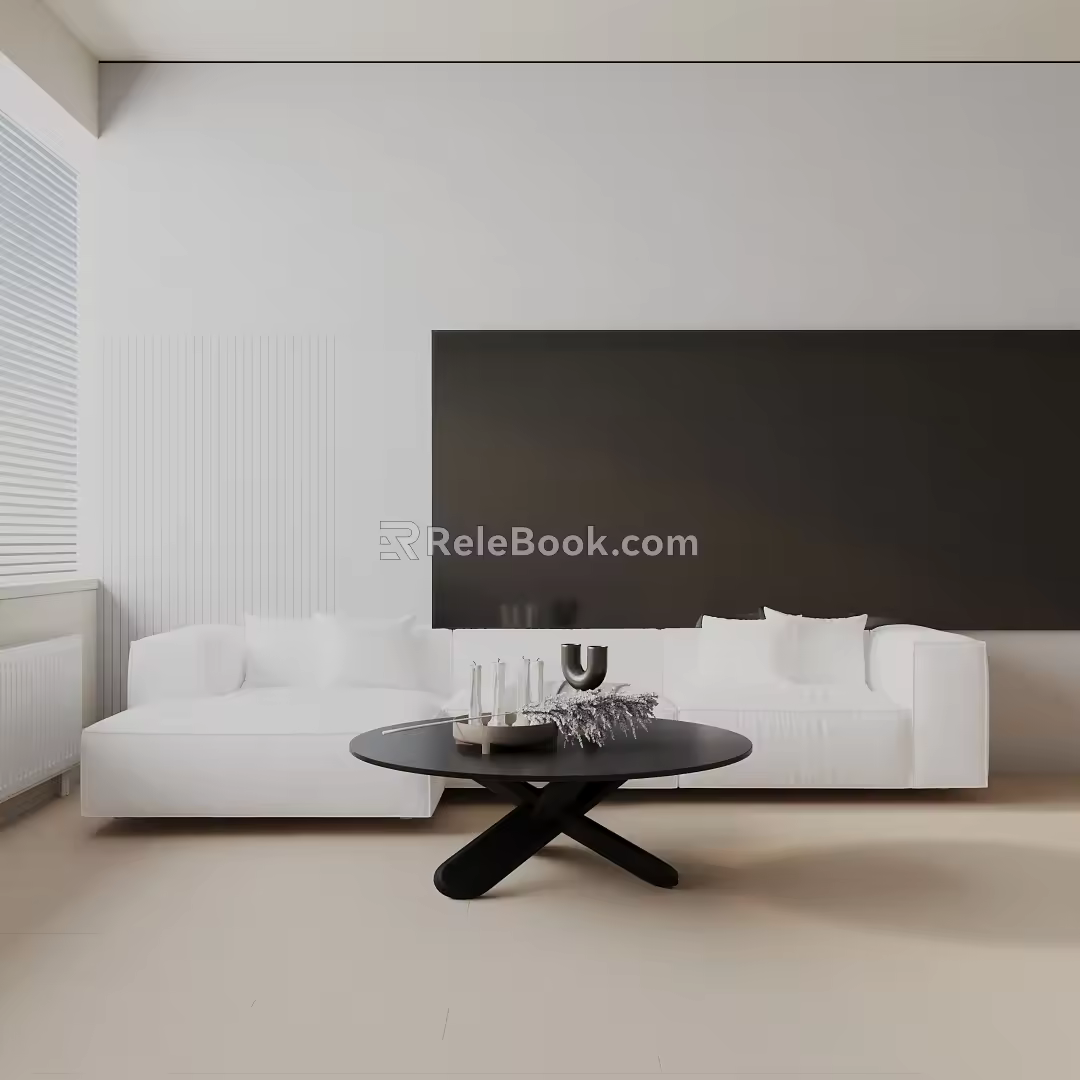 Modern three-seat sofa 3d model