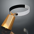 Gold Bell Pet Collar With Black And White Strap For Pet Accessories