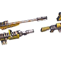 Science Fiction Gun A Group of Pistols Cyberpunk Guns Game Gun Low Face Number Low Model Simple Model Game Sub-era Movie and TV Level Super Realism 3d model