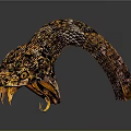 Colorful Snake Sculpture with Intricate Textured Surface Curved Body Design on Gray Background With Reflection