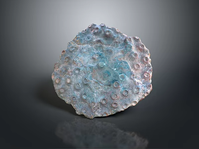 Blue Aquatic Coral Structure Featuring Porous Surface And Natural Texture Details 3d model
