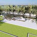 Modern Gallery Frame Landscape Gallery Frame Special-shaped Landscape Gallery Frame Hollow Landscape Gallery Frame Landscape Node Street Square 3d model