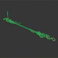 Ornate Long Staff Sculpture Carving With Golden Details Spiked Top And Gemstone End
