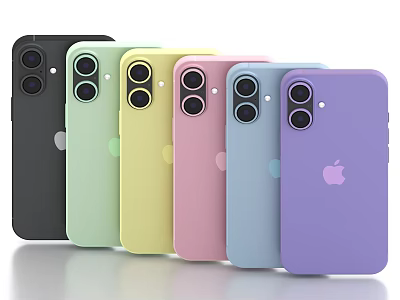 Colorful Apple Phone Cases With Multiple Colors And Simple Protective Design 3d model