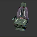 Gray Ergonomic Equipment Seat With Adjustable Armrest And Safety Belt Design