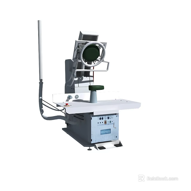 Industrial Inspection Equipment Featuring Circular Viewing Window Workbench And Control Panel 3d model 