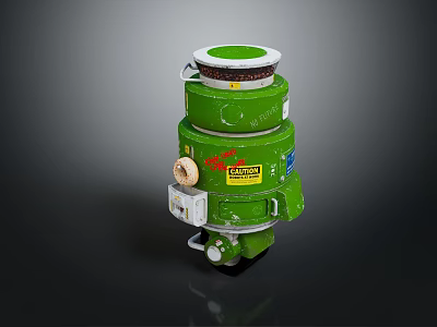 Green Modern Kitchen Appliance With Efficient Waste Disposer Compact Design 3d model