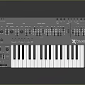 Practical Grey Synthesizer Keyboard With Black White Keys Knobs Sliders For Daily Music Production