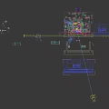 Aerial View Planning of Modern Building with Solar Panels Parking Lot Greenery Vehicles and Road