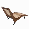 Stylish Modern Lounge Chair With Brown Frame And Woven Mesh Design