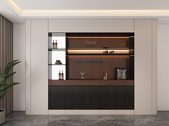 Modern Dining Side Wine Cabinet 3d model