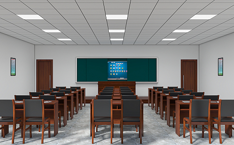 Modern Classroom Party School Ordinary Classroom 3d model