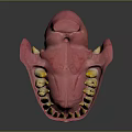 Anatomical 3D Human Mouth Model With Open Teeth And Extended Tongue