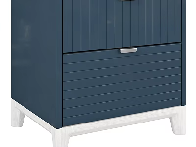 Blue Modern Storage Cabinet With Drawers And White Legs Design 3d model