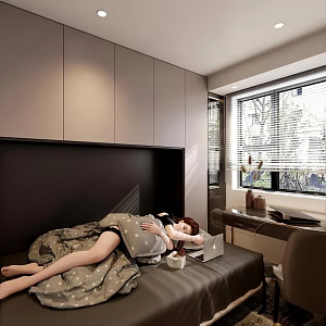 Modern Woman Sleeping Woman Study 3d model