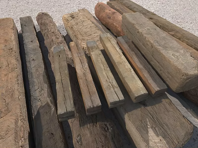 Natural Wood And Stone Materials With Rustic Textures For Decor Projects 3d model