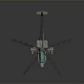 Military Helicopter With Rotor Blades Blue Cockpit And Weapon Systems