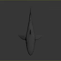 Gray Shark 3D Model with Open Mouth and Red Interior on Dark Background