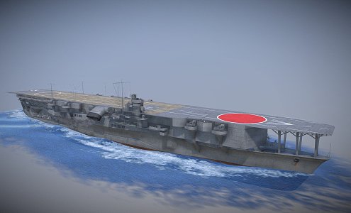 Kaga Japanese warship 3d model