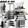 Modern Bathroom Accessories Including Towel Racks Bars Shelves Soap Dish And Toiletries