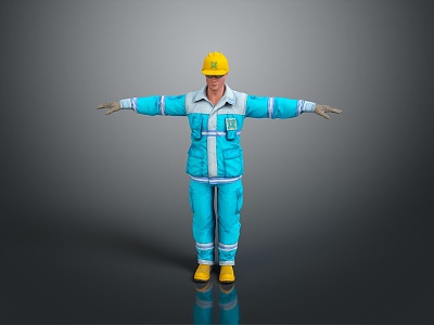 Worker European worker mechanic builder repairman miner digger modern figure model