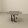 Modern Side Table With Unique Geometric Base And Sleek Metal Frame Design 3d model