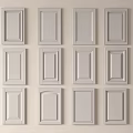 Gray Cabinet Doors In Various Styles Arranged On A Wall 3d model
