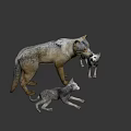 Game And Movie Wolf Characters With Adult And Baby Wolves In Family Group