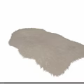 Soft Gray Furry Square Rug For Living Room Decor And Comfort