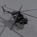 Black Utility Helicopter Featuring Rotors Cockpit and Fuselage in Close Up View