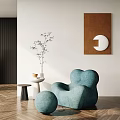 Modern Lazy Sofa Casual Single Chair 3d model