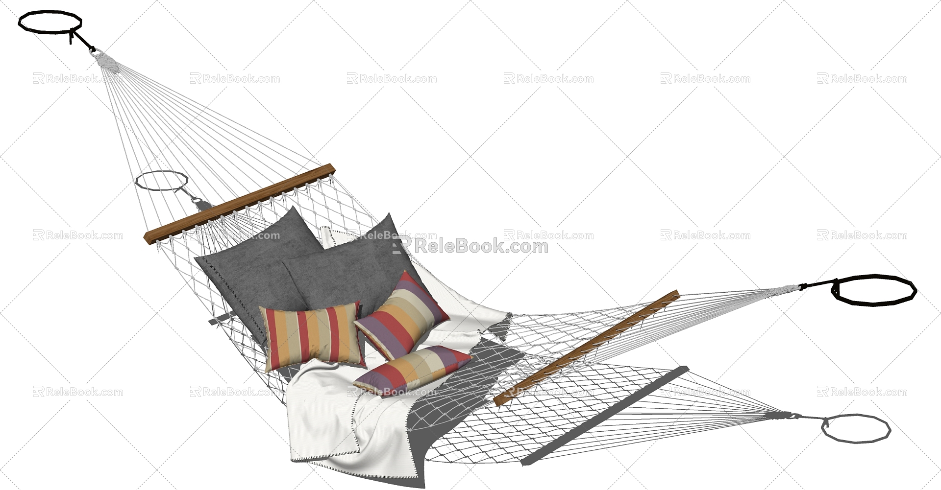 Modern Hammock Outdoor Woven Hammock Swing Bed 3d model