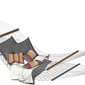 Modern Hammock Outdoor Woven Hammock Swing Bed 3d model