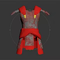 Handmade Red Armor Crafted with Intricate Paper Art and Decorative Details