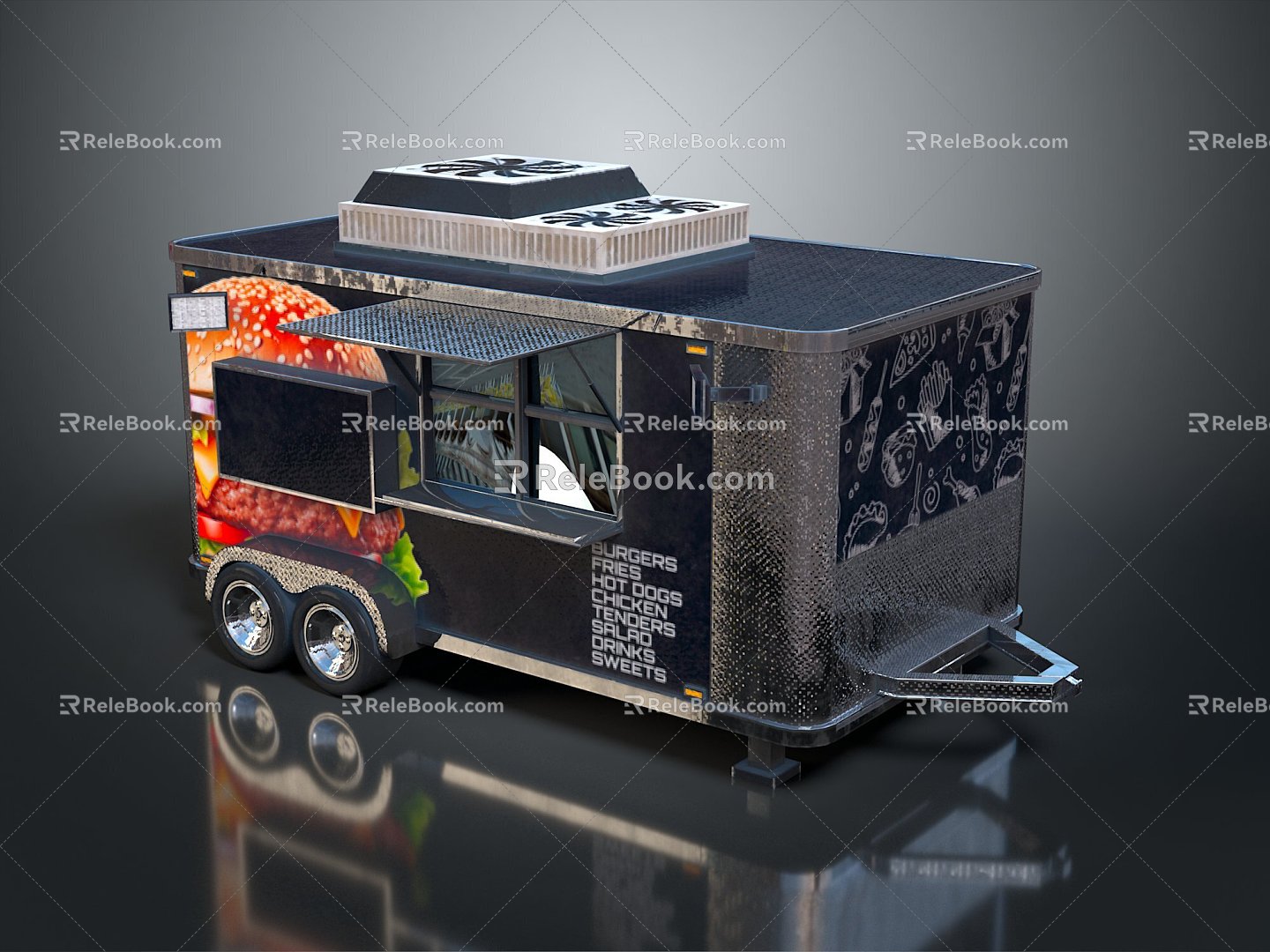 Food Truck Food Vending Vehicle Mobile Food Truck Mobile Vendor Mobile Vendor Car Dining Car Mobile Dining Car 3d model