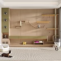Modern Cat Storage Cabinet Rack with Multi-Layer Shelves and Rest Areas