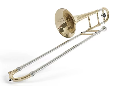 Instrument And Art Supplies Brass Trombone Musical Instrument With Slide Design 3d model