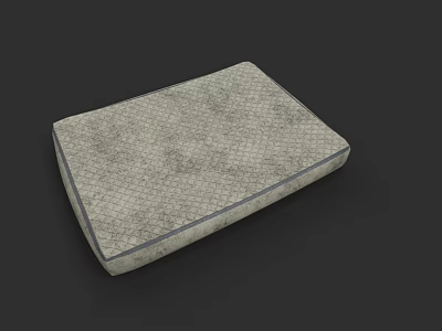 Comfortable Gray Mattress With Grid Pattern Surface And Stitched Edges Design 3d model