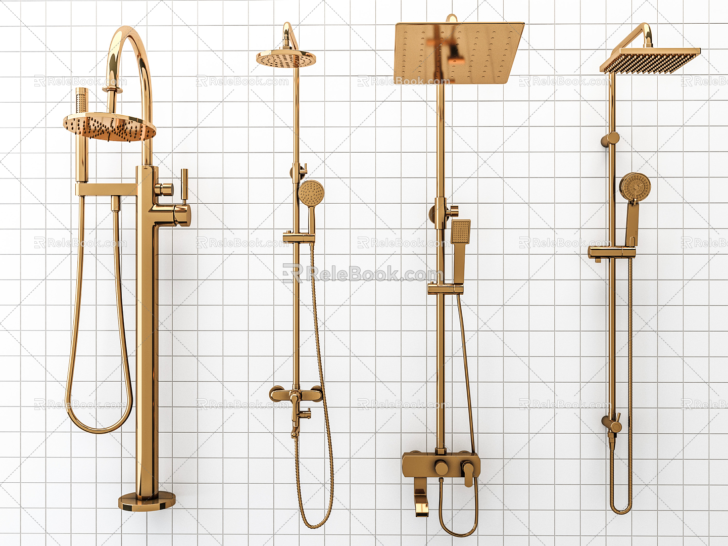 Light Luxury Shower Shower Shower Stainless Steel Shower Bathroom 3d model