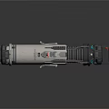 Futuristic Sci Fi Weapon With White Black Body And Mechanical Structure