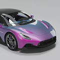 Stylish Sports Car With Gradient Purple Blue Exterior And Aerodynamic Body Design