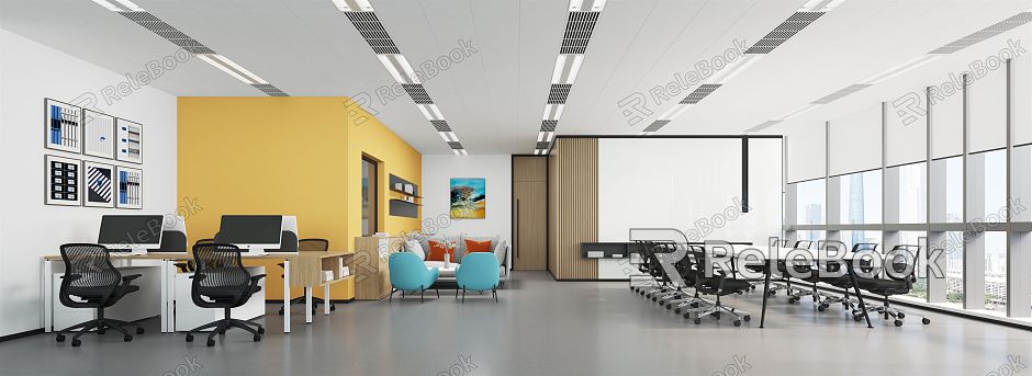 Modern Public Office Area Office Leisure Area Meeting Room model