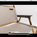 Two Foldable Leisure Chairs With Wooden Frame And Light Fabric Modern Style