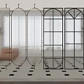 Modern Decorative Room Dividers with Metal Frames Glass Panels and Geometric Patterns for Home