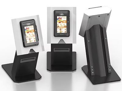 Commercial Display Stands With Digital Screens For Business Information Kiosks 3d model